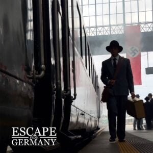 Elder Siebold beside the train