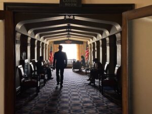 Visiting with the president